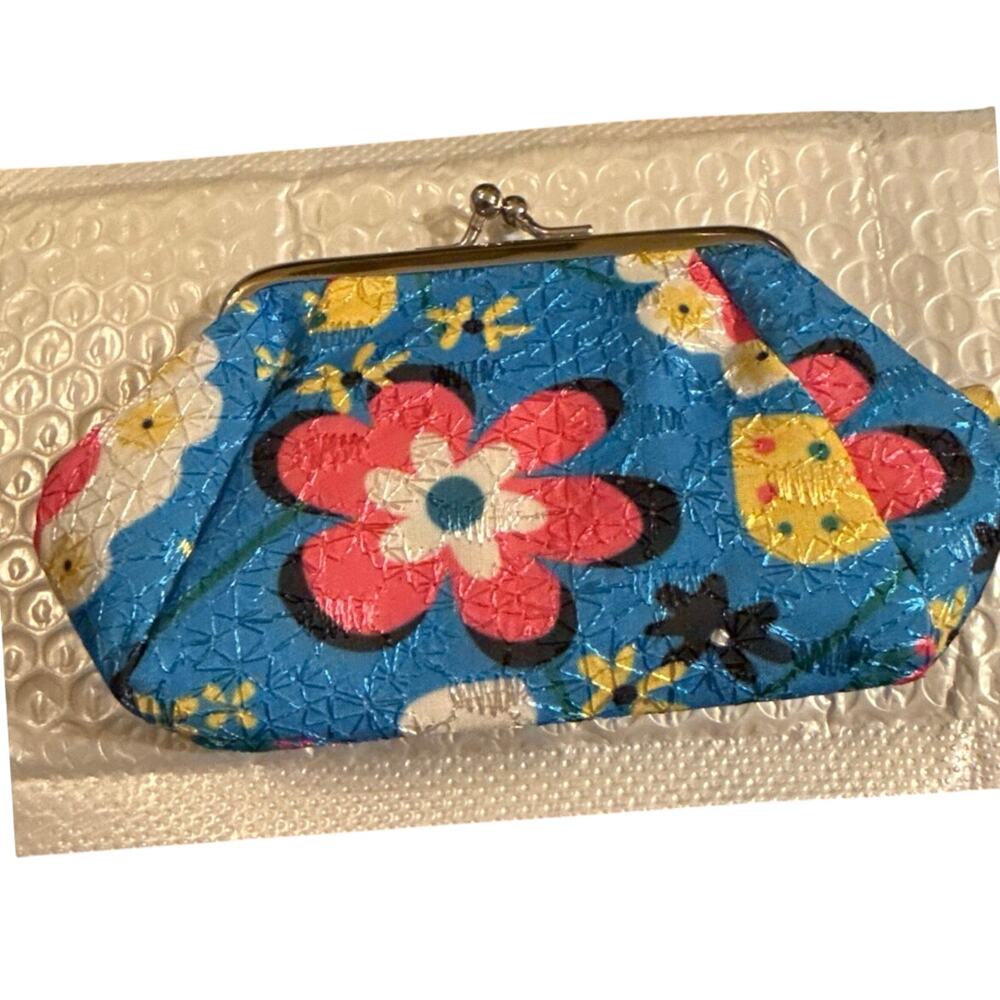 Floral Pattern Blue Coin Purse/Bag